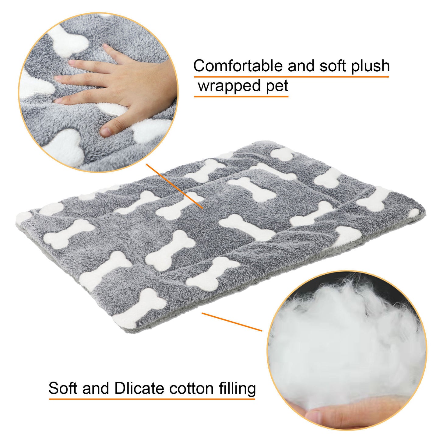 Self-Warming Washable Pet Bed Crate Mat