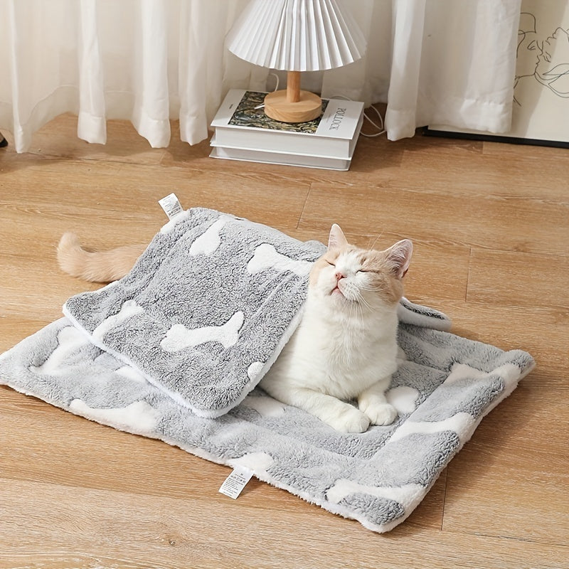 Self-Warming Washable Pet Bed Crate Mat