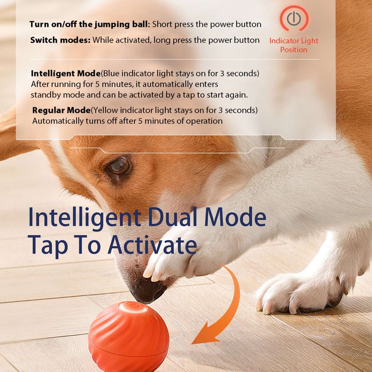 Interactive Bouncing Ball For Dogs, Automatic Smart Toy, Self-moving Rotating Stimulating Pet Entertainment, Noise-Reducing Urchin Cover, and USB Rechargeable