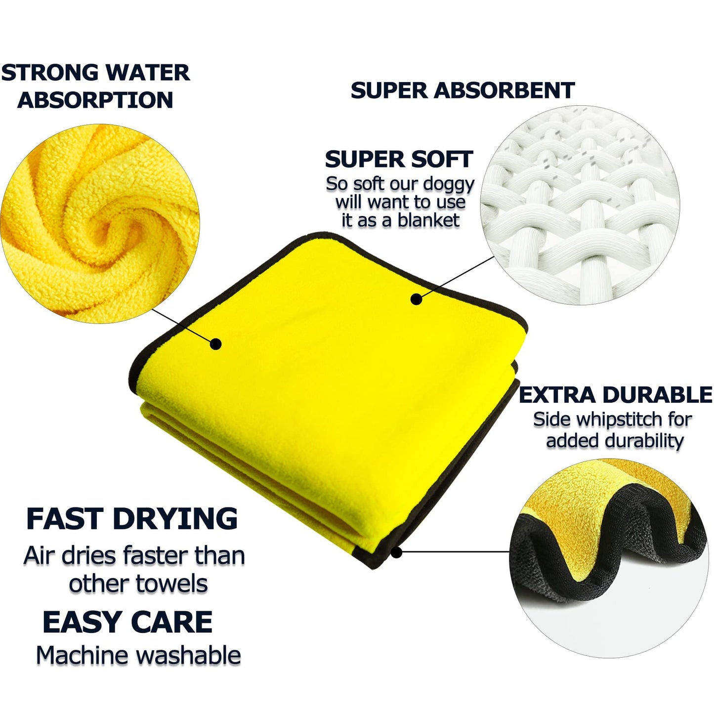 Quick Dry Microfiber Pet Towels For Drying Pets