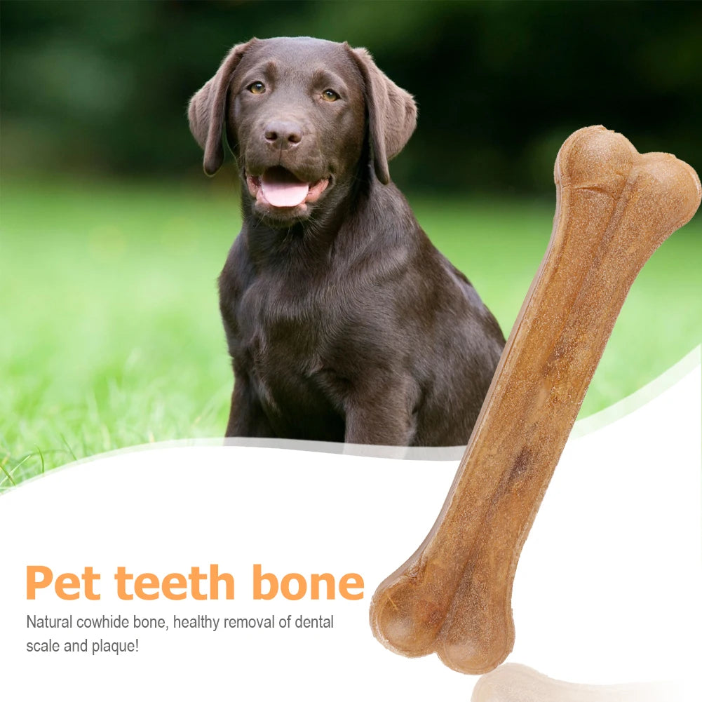 8 Inch Cowhide Bone Non-Toxic Teeth Clean Chew Bone for Small, Medium, and Large Dogs