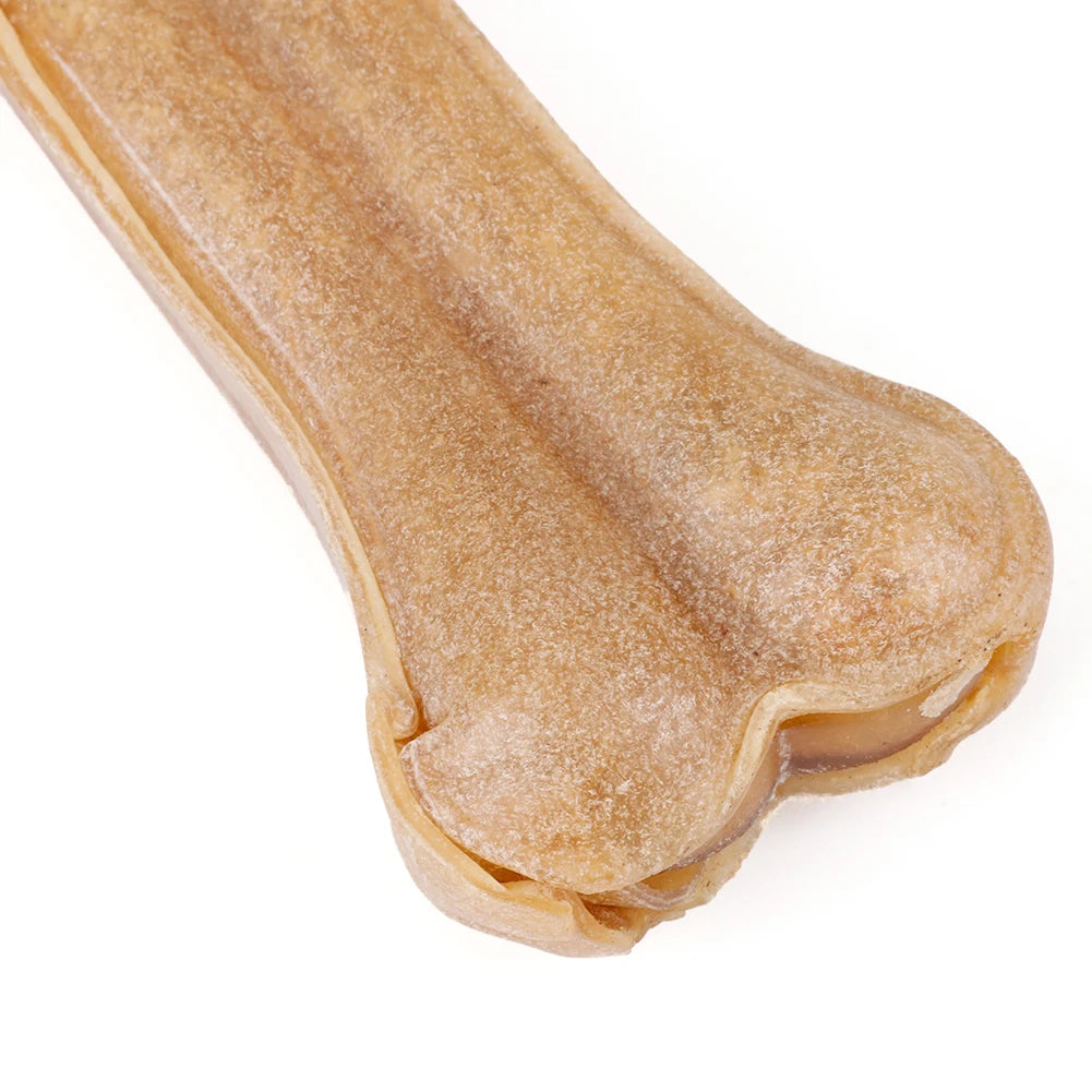 8 Inch Cowhide Bone Non-Toxic Teeth Clean Chew Bone for Small, Medium, and Large Dogs