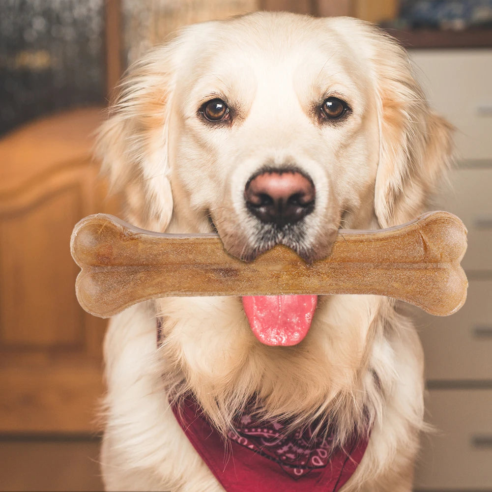 8 Inch Cowhide Bone Non-Toxic Teeth Clean Chew Bone for Small, Medium, and Large Dogs