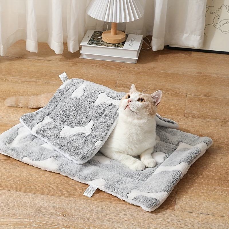Self-Warming Washable Pet Bed Crate Mat