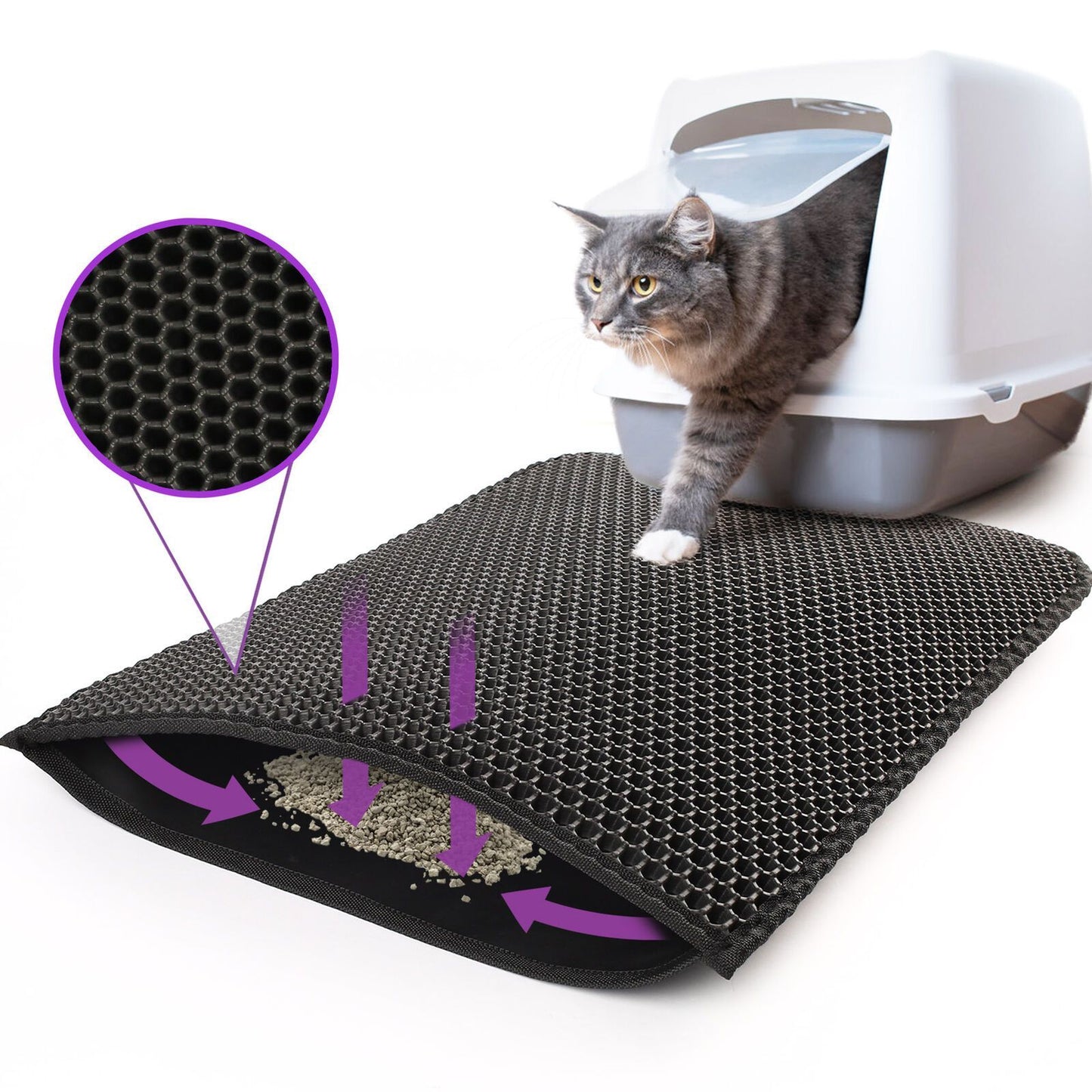 Cat Litter Mat Trapping Honeycomb Double Layer Design
