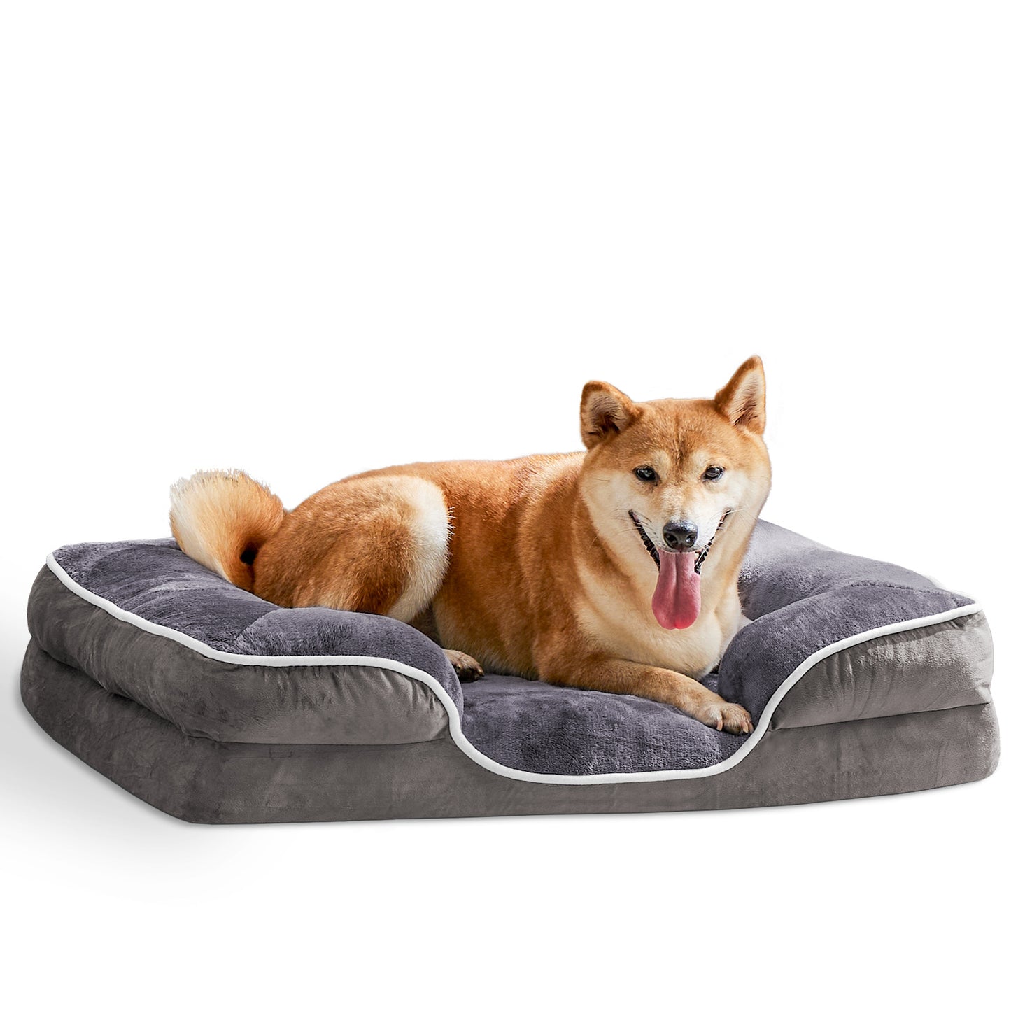 Memory Foam Pet Bed For Small Dogs & Cats With Washable Removable Cover and Non-Slip Base Waterproof Liner