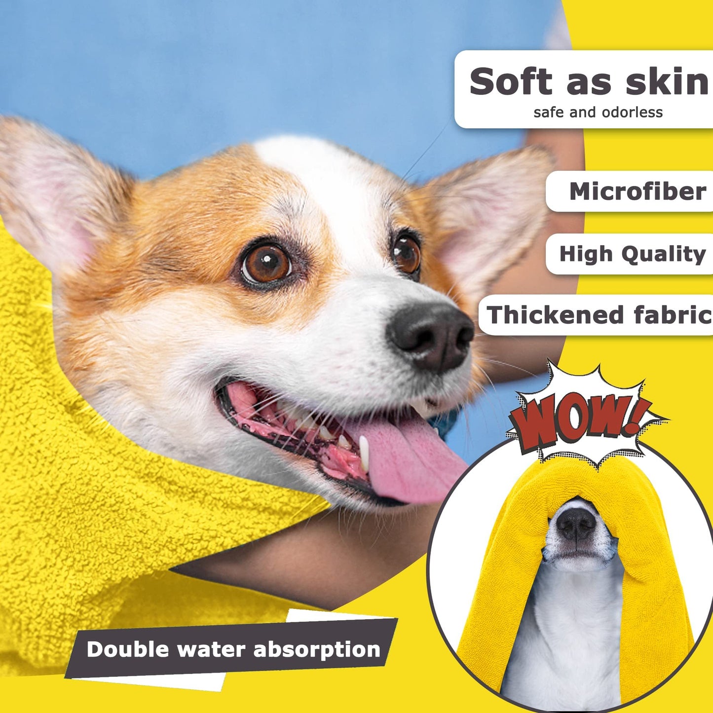 Quick Dry Microfiber Pet Towels For Drying Pets