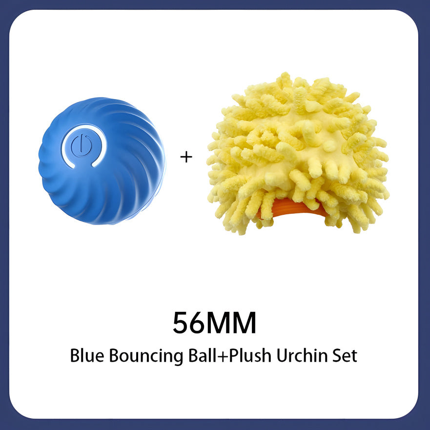 Interactive Bouncing Ball For Dogs, Automatic Smart Toy, Self-moving Rotating Stimulating Pet Entertainment, Noise-Reducing Urchin Cover, and USB Rechargeable
