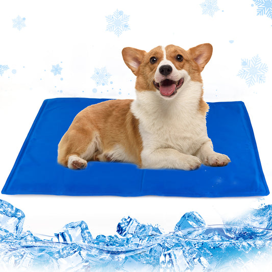 Pet Cooling Mat For Dogs And Cats, Pressure Activated Dog Cooling Pad, No Water Or Refrigeration Needed, Non-Toxic Gel