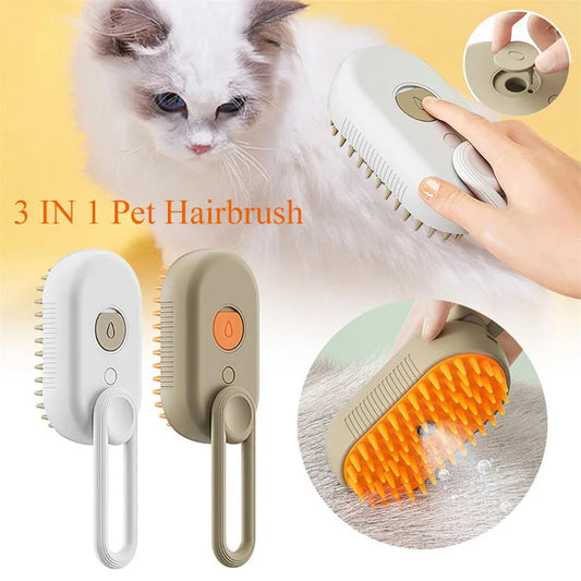 3 in 1 Pet Electric Steam Brush Cat and Dog Grooming Comb