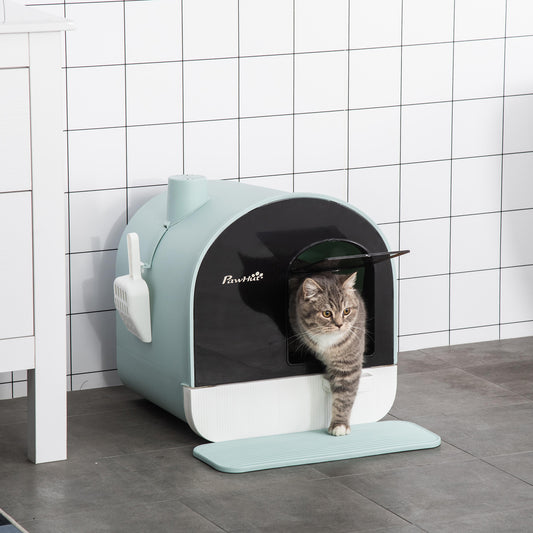 Cat Litter Box With Lid, Tray, Spoon, and Strainer